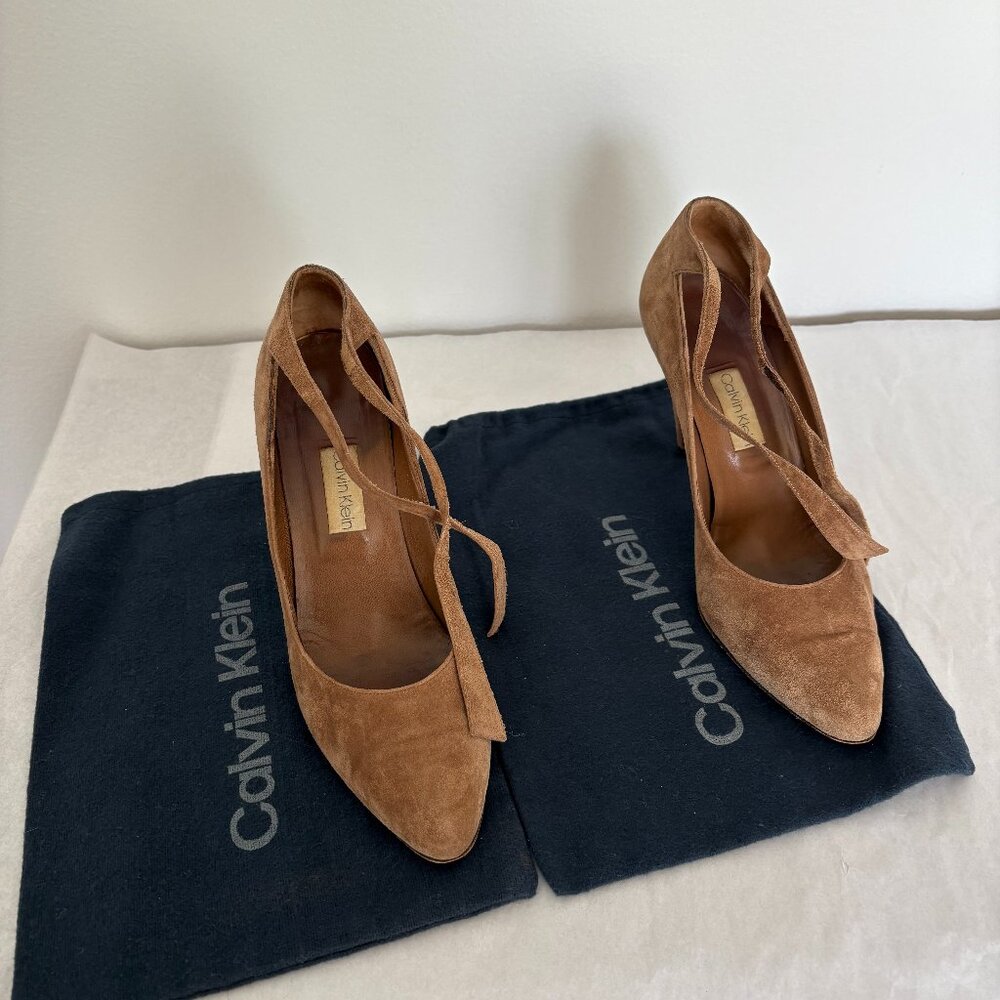 Calvin Klein Tan Suede Pumps